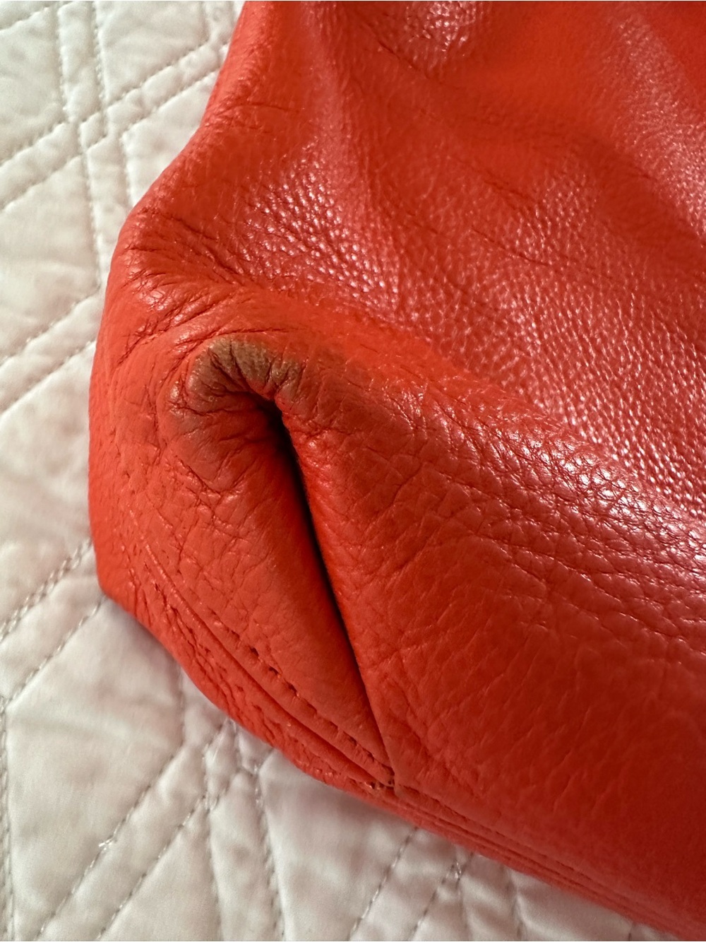 Vintage Michael Kors Orange-Red Leather Tassel Shoulder Bag - Picture 3 of 10